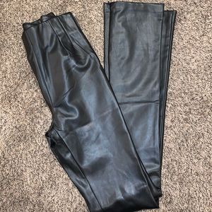Zara extra long faux leather leggings